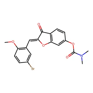 (Z)-2-(5-bromo-2-methoxybenzylidene)-3-oxo-2,3-dihydrobenzofuran-6-yl dimethylcarbamate structure