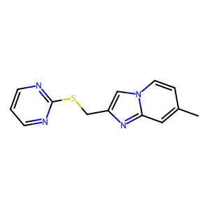 2-[({7-Methylimidazo[1,2-a]pyridin-2-yl}methyl)sulfanyl]pyrimidine structure