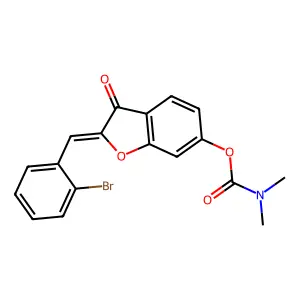 (Z)-2-(2-bromobenzylidene)-3-oxo-2,3-dihydrobenzofuran-6-yl dimethylcarbamate structure