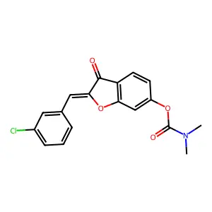 (Z)-2-(3-chlorobenzylidene)-3-oxo-2,3-dihydrobenzofuran-6-yl dimethylcarbamate structure