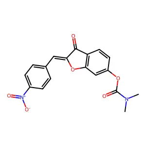 (Z)-2-(4-nitrobenzylidene)-3-oxo-2,3-dihydrobenzofuran-6-yl dimethylcarbamate structure