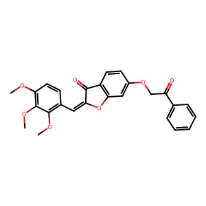 (Z)-6-(2-oxo-2-phenylethoxy)-2-(2,3,4-trimethoxybenzylidene)benzofuran-3(2H)-one structure