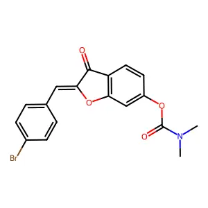 (Z)-2-(4-bromobenzylidene)-3-oxo-2,3-dihydrobenzofuran-6-yl dimethylcarbamate structure