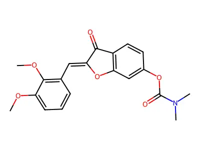 (Z)-2-(2,3-dimethoxybenzylidene)-3-oxo-2,3-dihydrobenzofuran-6-yl dimethylcarbamate structure