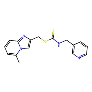 (5-Methylimidazo[1,2-a]pyridin-2-yl)methyl (pyridin-3-ylmethyl)carbamodithioate structure