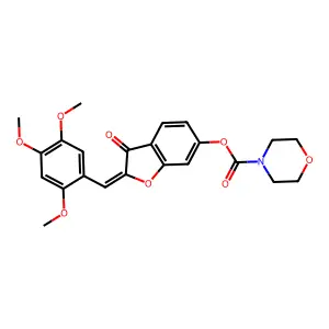 (Z)-3-oxo-2-(2,4,5-trimethoxybenzylidene)-2,3-dihydrobenzofuran-6-yl morpholine-4-carboxylate structure