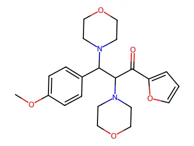 1-(2-Furyl)-3-(4-methoxyphenyl)-2,3-dimorpholin-4-ylpropan-1-one structure