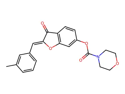 (Z)-2-(3-methylbenzylidene)-3-oxo-2,3-dihydrobenzofuran-6-yl morpholine-4-carboxylate structure