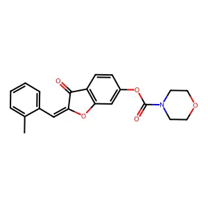 (Z)-2-(2-methylbenzylidene)-3-oxo-2,3-dihydrobenzofuran-6-yl morpholine-4-carboxylate structure