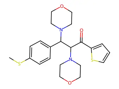 3-(4-(Methylthio)phenyl)-2,3-dimorpholino-1-(thiophen-2-yl)propan-1-one structure