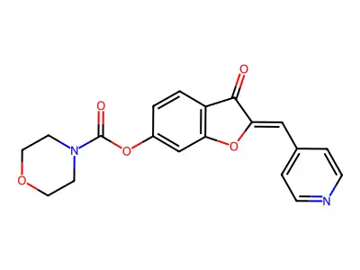 (Z)-3-oxo-2-(pyridin-4-ylmethylene)-2,3-dihydrobenzofuran-6-yl morpholine-4-carboxylate structure