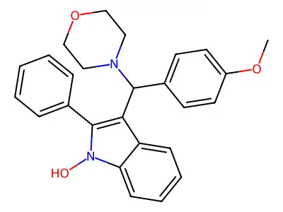 3-[(4-Methoxyphenyl)morpholin-4-ylmethyl]-2-phenylindol-1-ol structure