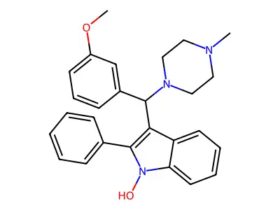 3-[(3-Methoxyphenyl)(4-methylpiperazinyl)methyl]-2-phenylindol-1-ol structure