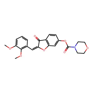 (Z)-2-(2,3-dimethoxybenzylidene)-3-oxo-2,3-dihydrobenzofuran-6-yl morpholine-4-carboxylate structure