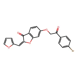 (Z)-6-(2-(4-bromophenyl)-2-oxoethoxy)-2-(furan-2-ylmethylene)benzofuran-3(2H)-one structure