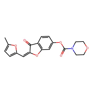 (Z)-2-((5-methylfuran-2-yl)methylene)-3-oxo-2,3-dihydrobenzofuran-6-yl morpholine-4-carboxylate structure