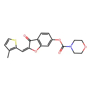 (Z)-2-((3-methylthiophen-2-yl)methylene)-3-oxo-2,3-dihydrobenzofuran-6-yl morpholine-4-carboxylate structure