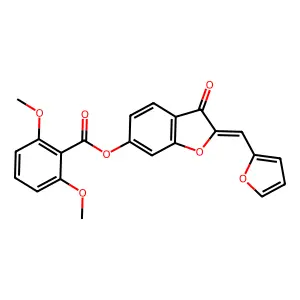 (Z)-2-(furan-2-ylmethylene)-3-oxo-2,3-dihydrobenzofuran-6-yl 2,6-dimethoxybenzoate structure