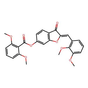 (Z)-2-(2,3-dimethoxybenzylidene)-3-oxo-2,3-dihydrobenzofuran-6-yl 2,6-dimethoxybenzoate structure