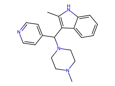 2-methyl-3-((4-methylpiperazin-1-yl)(pyridin-4-yl)methyl)-1H-indole structure