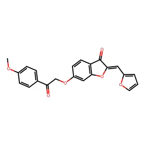 (Z)-2-(furan-2-ylmethylene)-6-(2-(4-methoxyphenyl)-2-oxoethoxy)benzofuran-3(2H)-one structure