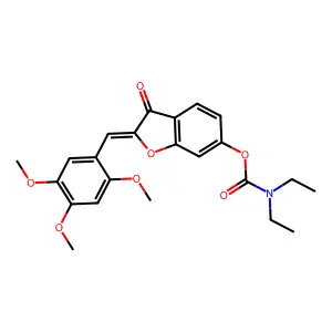 (Z)-3-oxo-2-(2,4,5-trimethoxybenzylidene)-2,3-dihydrobenzofuran-6-yl diethylcarbamate structure