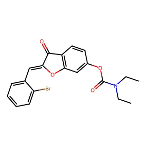 (2Z)-2-(2-bromobenzylidene)-3-oxo-2,3-dihydro-1-benzofuran-6-yl diethylcarbamate structure