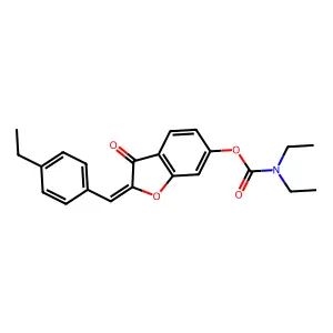 (Z)-2-(4-ethylbenzylidene)-3-oxo-2,3-dihydrobenzofuran-6-yl diethylcarbamate structure