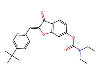 (2Z)-2-(4-tert-butylbenzylidene)-3-oxo-2,3-dihydro-1-benzofuran-6-yl diethylcarbamate structure