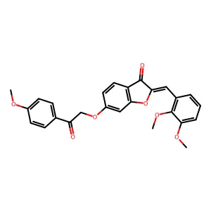 (Z)-2-(2,3-dimethoxybenzylidene)-6-(2-(4-methoxyphenyl)-2-oxoethoxy)benzofuran-3(2H)-one structure