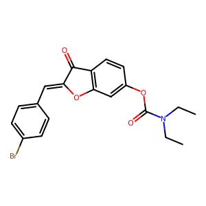 (2Z)-2-(4-bromobenzylidene)-3-oxo-2,3-dihydro-1-benzofuran-6-yl diethylcarbamate structure