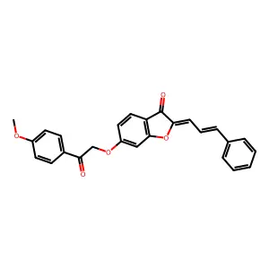 (2Z)-6-[2-(4-methoxyphenyl)-2-oxoethoxy]-2-[(2E)-3-phenylprop-2-en-1-ylidene]-1-benzofuran-3(2H)-one structure
