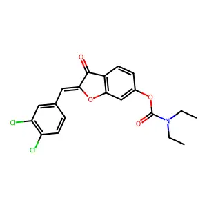 (2Z)-2-(3,4-dichlorobenzylidene)-3-oxo-2,3-dihydro-1-benzofuran-6-yl diethylcarbamate structure