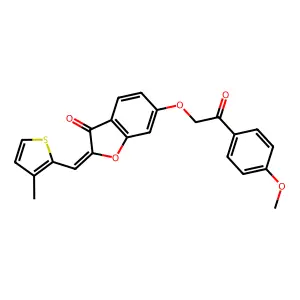 (Z)-6-(2-(4-methoxyphenyl)-2-oxoethoxy)-2-((3-methylthiophen-2-yl)methylene)benzofuran-3(2H)-one structure