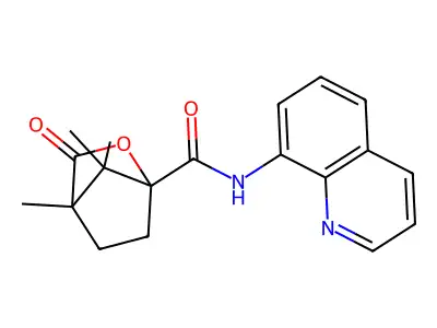 4,7,7-trimethyl-3-oxo-N-(quinolin-8-yl)-2-oxabicyclo[2.2.1]heptane-1-carboxamide structure