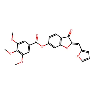 (Z)-2-(furan-2-ylmethylene)-3-oxo-2,3-dihydrobenzofuran-6-yl 3,4,5-trimethoxybenzoate structure