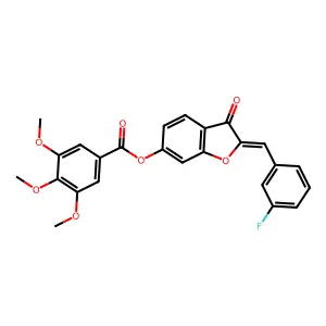 (Z)-2-(3-fluorobenzylidene)-3-oxo-2,3-dihydrobenzofuran-6-yl 3,4,5-trimethoxybenzoate structure