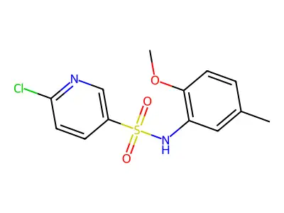 6-chloro-N-(2-methoxy-5-methylphenyl)pyridine-3-sulfonamide structure