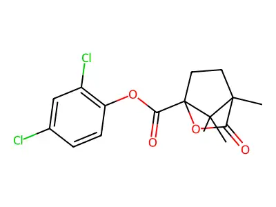 2,4-Dichlorophenyl 4,7,7-trimethyl-3-oxo-2-oxabicyclo[2.2.1]heptanecarboxylate structure