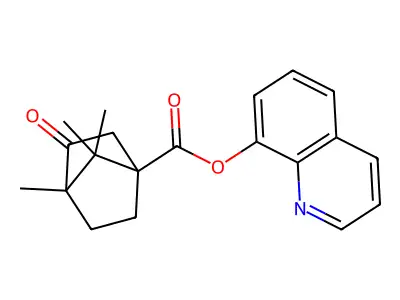 8-Quinolyl 4,7,7-trimethyl-3-oxobicyclo[2.2.1]heptanecarboxylate structure