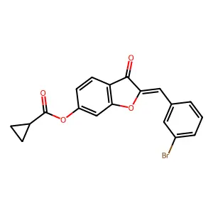 (Z)-2-(3-bromobenzylidene)-3-oxo-2,3-dihydrobenzofuran-6-yl cyclopropanecarboxylate structure