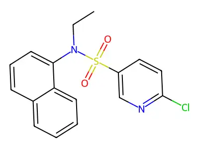 6-chloro-N-ethyl-N-naphthalen-1-ylpyridine-3-sulfonamide structure