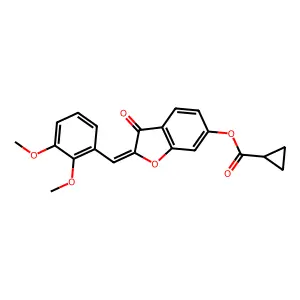 (Z)-2-(2,3-dimethoxybenzylidene)-3-oxo-2,3-dihydrobenzofuran-6-yl cyclopropanecarboxylate structure