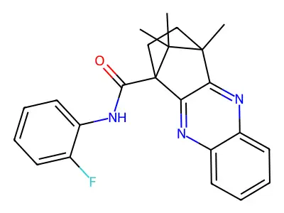 N-(2-fluorophenyl)-4,11,11-trimethyl-3,4-dihydro-1,4-methanophenazine-1(2H)-carboxamide structure