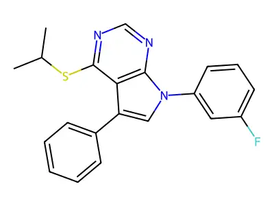 7-(3-Fluorophenyl)-4-(methylethylthio)-5-phenylpyrrolo[2,3-d]pyrimidine structure