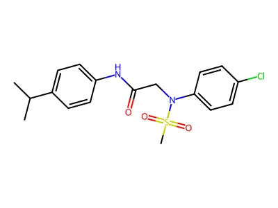 2-(4-chloro-N-methylsulfonylanilino)-N-(4-propan-2-ylphenyl)acetamide structure
