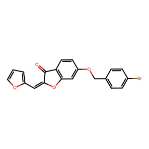 (Z)-6-((4-bromobenzyl)oxy)-2-(furan-2-ylmethylene)benzofuran-3(2H)-one structure