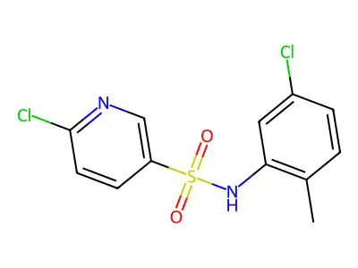 6-chloro-N-(5-chloro-2-methylphenyl)pyridine-3-sulfonamide structure