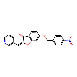 (Z)-6-((4-nitrobenzyl)oxy)-2-(pyridin-3-ylmethylene)benzofuran-3(2H)-one structure