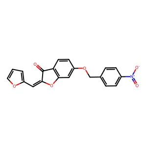 (Z)-2-(furan-2-ylmethylene)-6-((4-nitrobenzyl)oxy)benzofuran-3(2H)-one structure